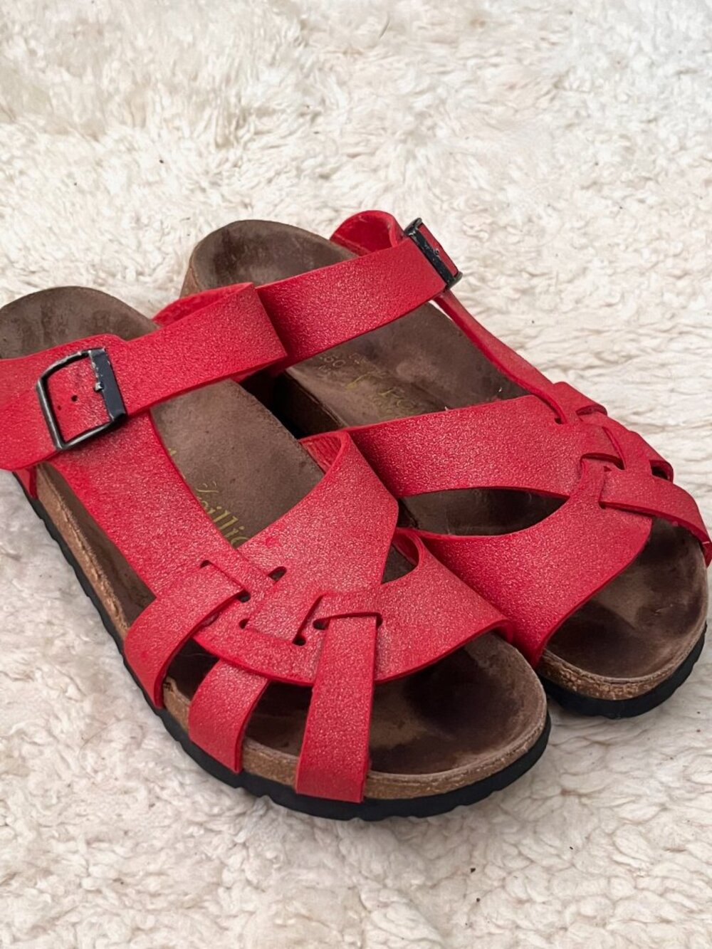 Birkenstock Sparkly Red Pisa Sandals